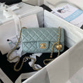 Chanel AS1787 Mini Flap Bag Lambskin Blue Gold - Default Title - View 1