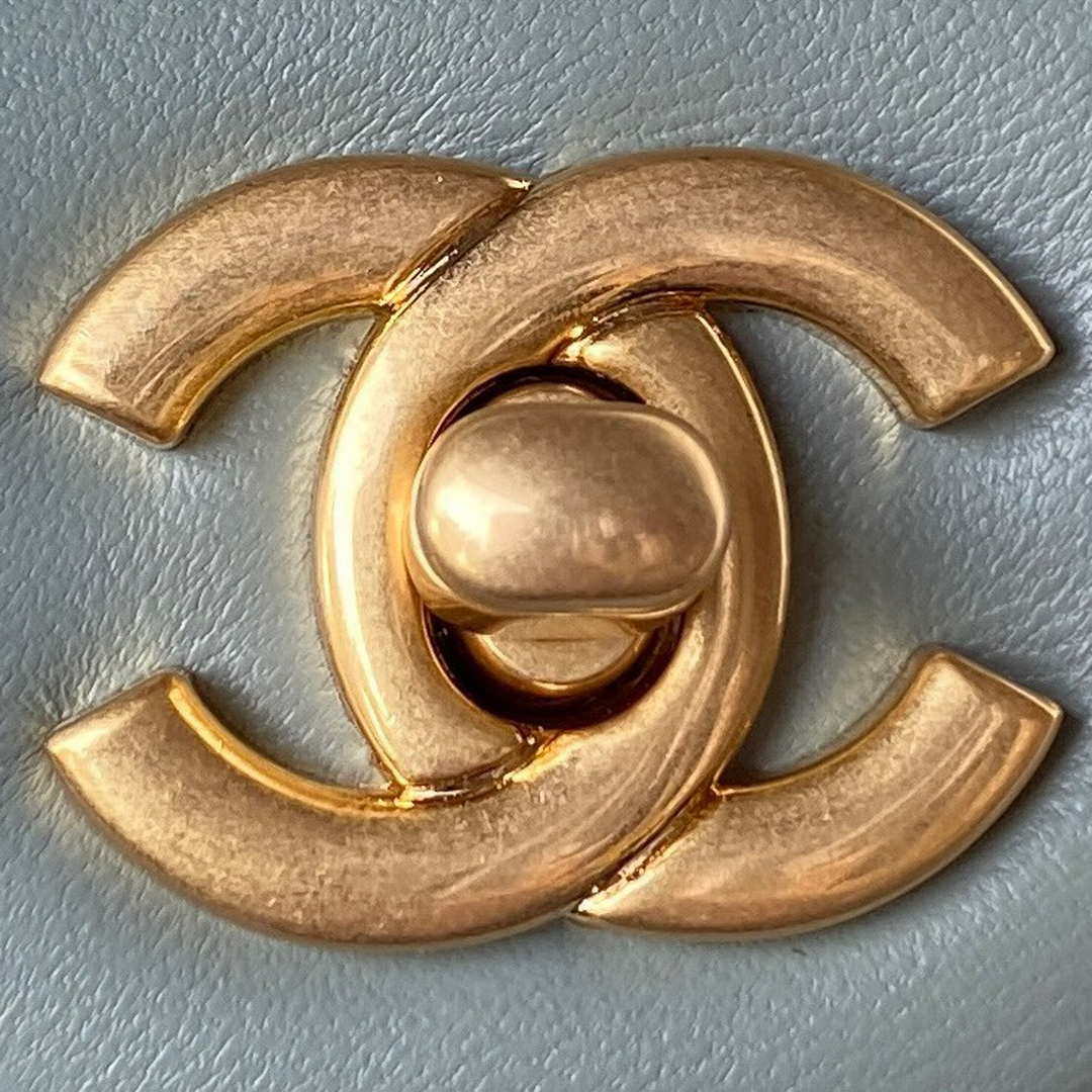 Chanel AS1787 Mini Flap Bag Lambskin Blue Gold - Default Title - View 3