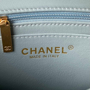 Chanel AS1787 Mini Flap Bag Lambskin Blue Gold - Default Title - View 8