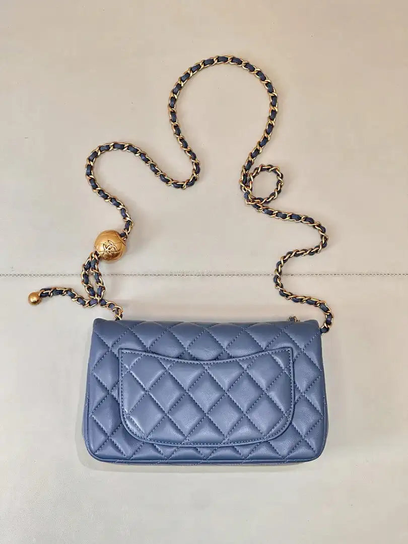 Chanel AS1787 Mini Flap Bag Lambskin Blue