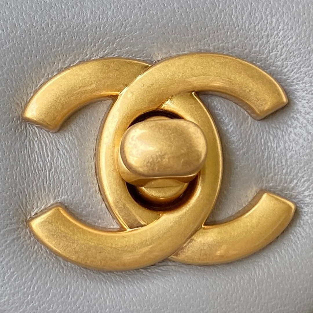 Chanel AS1787 Mini Flap Bag Lambskin Gray Gold