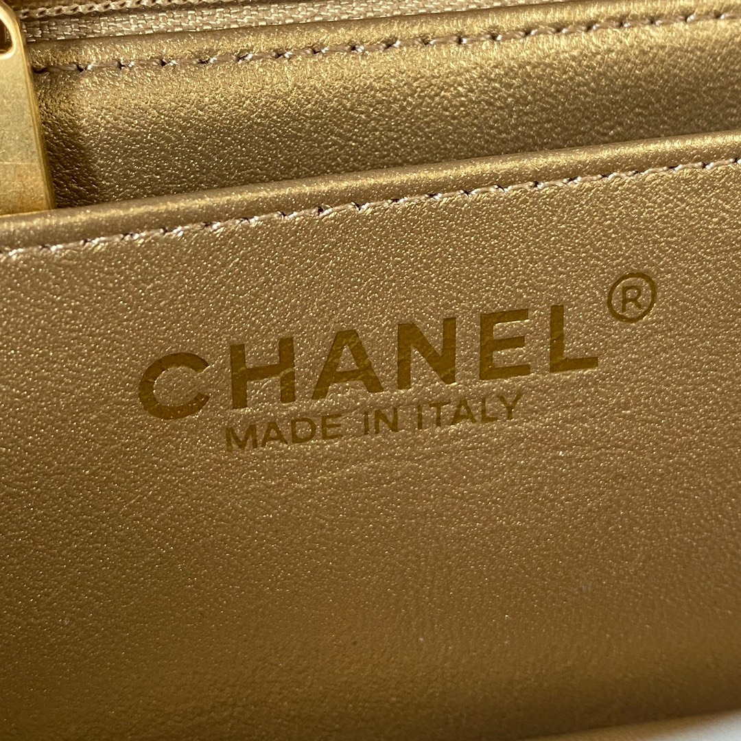 Chanel AS1787 Mini Flap Bag Lambskin Gray Gold - Default Title - View 7