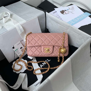 Chanel AS1787 Mini Flap Bag Lambskin Light Pink Gold - Default Title - View 1