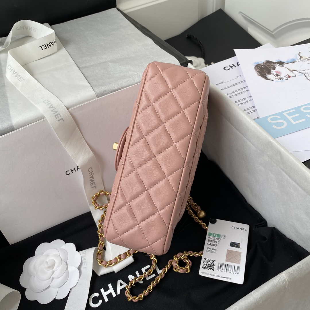 Chanel AS1787 Mini Flap Bag Lambskin Light Pink Gold - Default Title - View 6