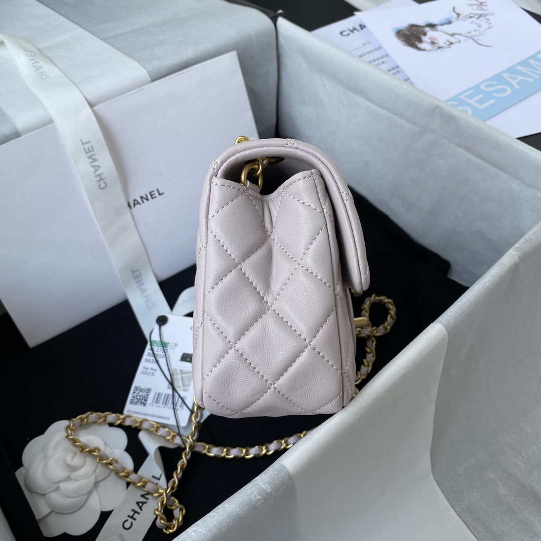 Chanel AS1787 Mini Flap Bag Lambskin Light Purple Gold - Default Title - View 5
