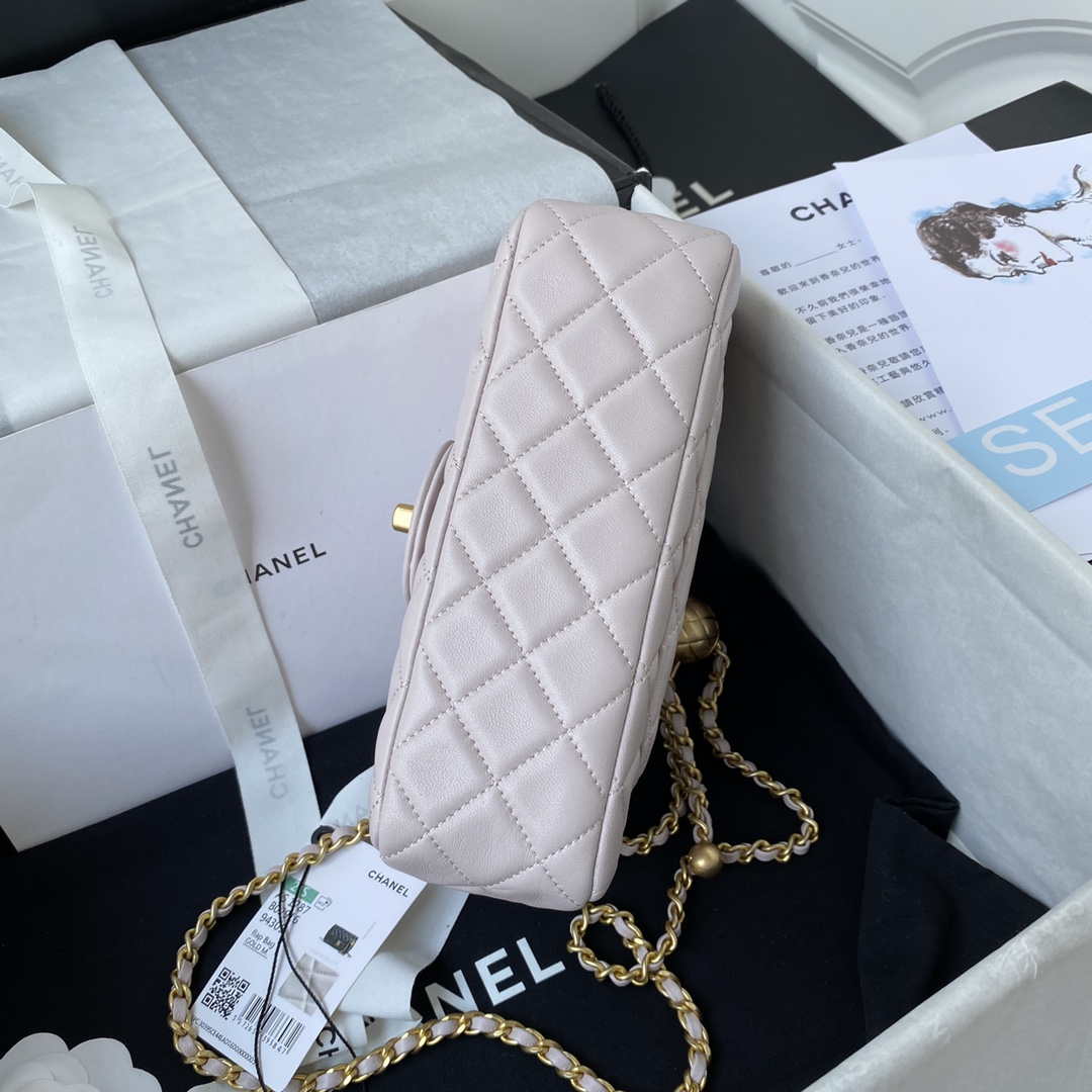 Chanel AS1787 Mini Flap Bag Lambskin Light Purple Gold - Default Title - View 6