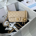 Chanel AS1787 Mini Flap Bag Lambskin Apricot Gold - Default Title - View 1