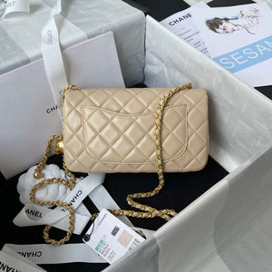 Chanel AS1787 Mini Flap Bag Lambskin Apricot Gold - Default Title - View 2