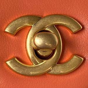 Chanel AS1787 Mini Flap Bag Lambskin Orange Gold - Default Title - View 3