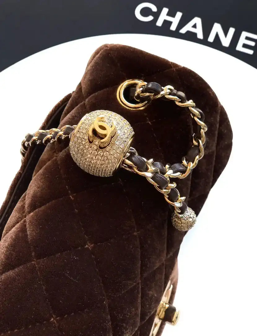 Chanel AS1787 Mini Flap Bag 25B Velvet Brown