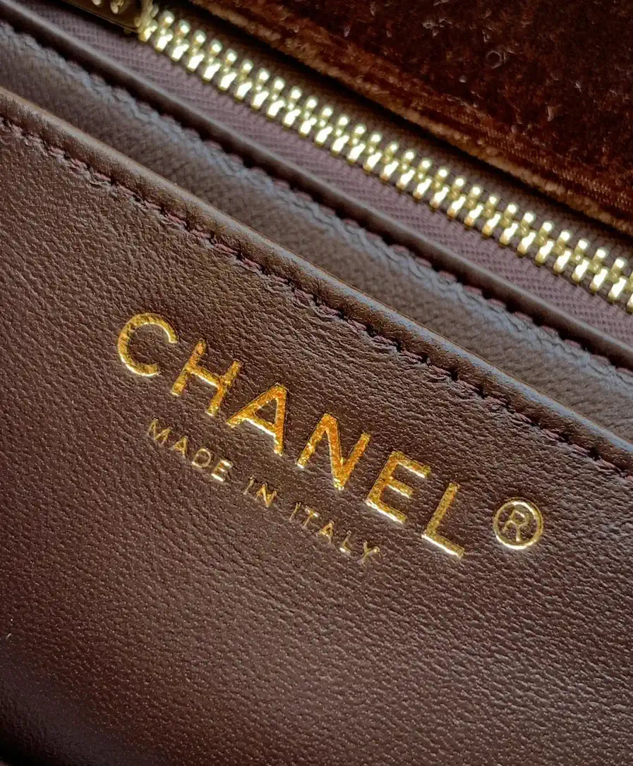 Chanel AS1787 Mini Flap Bag 25B Velvet Brown
