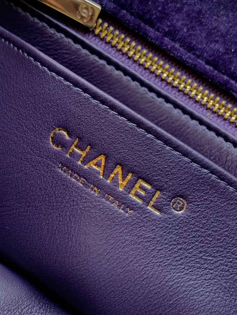 Chanel AS1787 Mini Flap Bag 25B Velvet Purple
