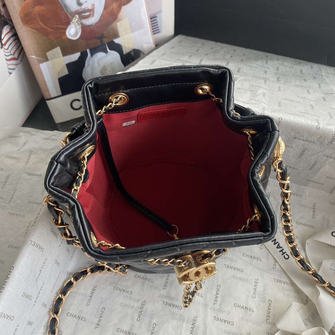 Chanel As2057 Shopping bag Bucket Drawstring 24c Bag Black - Default Title - View 7