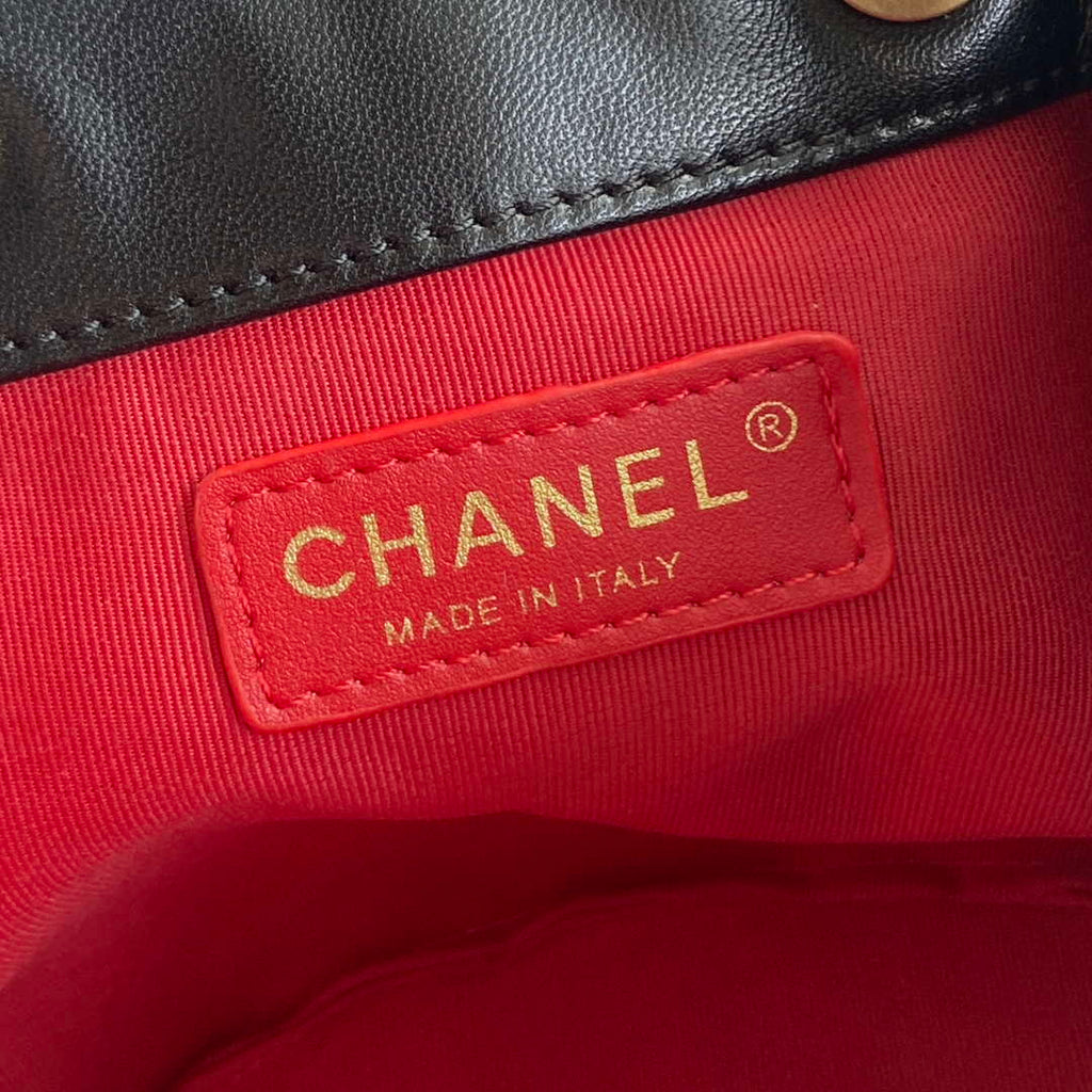 Chanel As2057 Shopping bag Bucket Drawstring 24c Bag Black