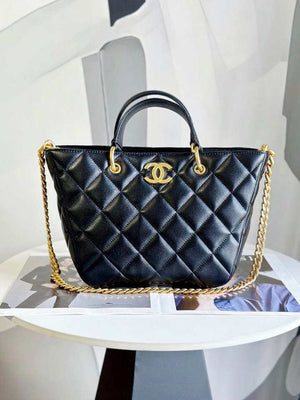 Chanel AS2120 small Shopping Bag Lambskin Black - Default Title - View 1
