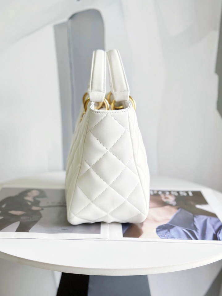 Chanel AS2120 small Shopping Bag Lambskin White