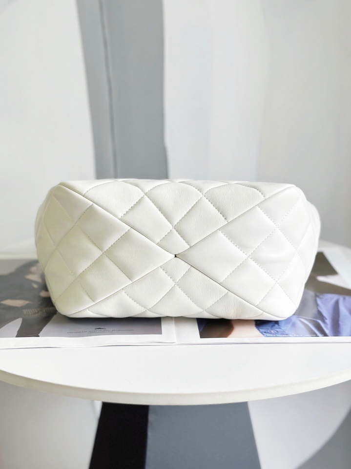 Chanel AS2120 small Shopping Bag Lambskin White