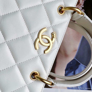 Chanel AS2120 small Shopping Bag Lambskin White - Default Title - View 6