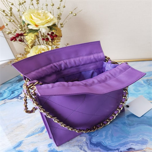 Chanel AS2170 Large shopping Tote bag Shiny Lambskin Purprle - Default Title - View 8