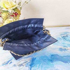 Chanel AS2170 Large shopping Tote bag Shiny Lambskin Navy Blue - Default Title - View 8