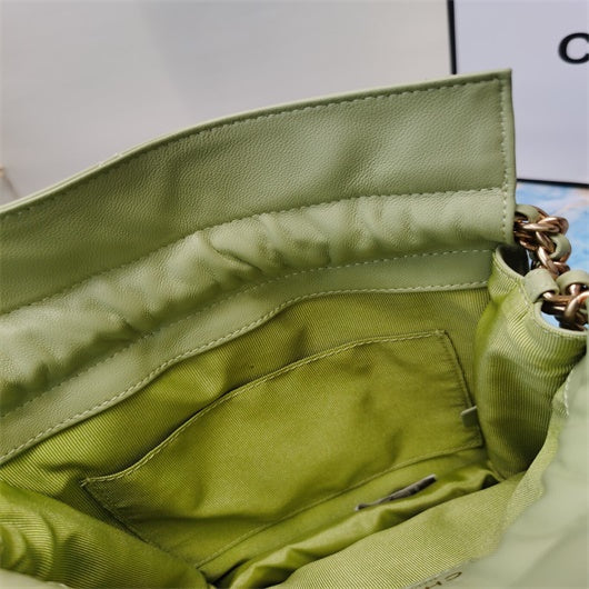 Chanel AS2170 Large shopping Tote bag Shiny Lambskin Green - Default Title - View 9