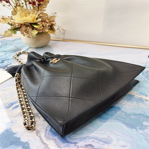 Chanel AS2170 Large shopping Tote bag Shiny Lambskin black - Default Title - View 3