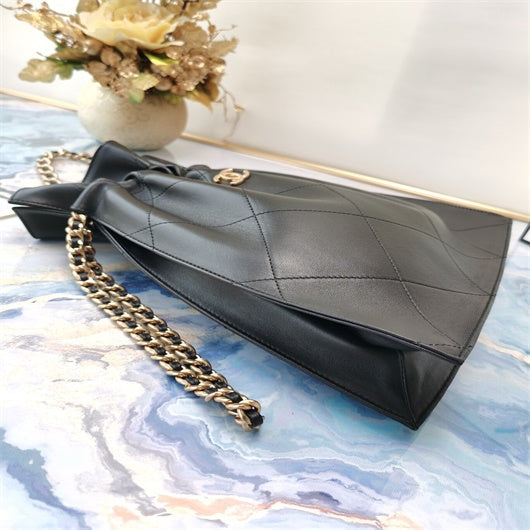 Chanel AS2170 Large shopping Tote bag Shiny Lambskin black