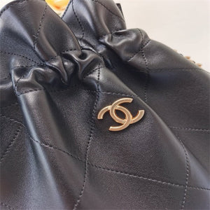 Chanel AS2170 Large shopping Tote bag Shiny Lambskin black - Default Title - View 6