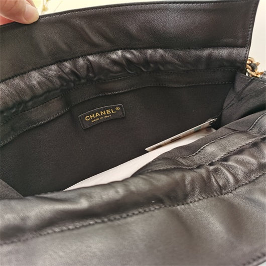 Chanel AS2170 Large shopping Tote bag Shiny Lambskin black - Default Title - View 7
