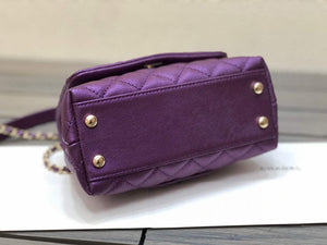 Chanel AS2215 mini flap bag with top handle Bag Purple - Default Title - View 6