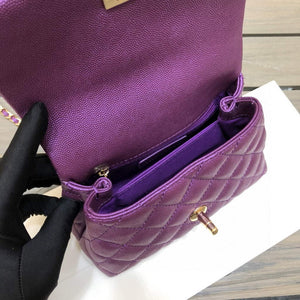 Chanel AS2215 mini flap bag with top handle Bag Purple - Default Title - View 8