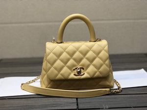 Chanel AS2215 mini flap bag with top handle Bag Yellow - Default Title - View 1