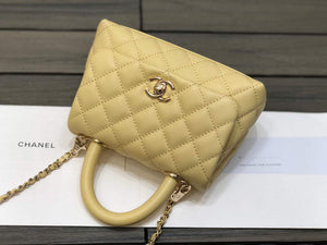 Chanel AS2215 mini flap bag with top handle Bag Yellow - Default Title - View 5
