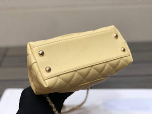Chanel AS2215 mini flap bag with top handle Bag Yellow - Default Title - View 7