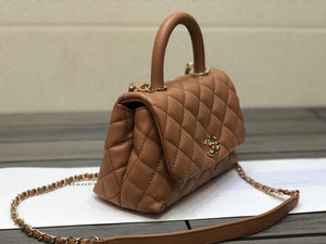 Chanel AS2215 mini flap bag with top handle Bag Brown - Default Title - View 3