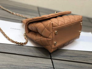 Chanel AS2215 mini flap bag with top handle Bag Brown - Default Title - View 7