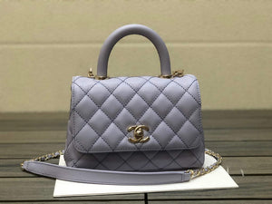 Chanel AS2215 mini flap bag with top handle Bag light blue - Default Title - View 1