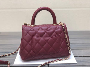 Chanel AS2215 mini flap bag with top handle Bag Wine Red - Default Title - View 3