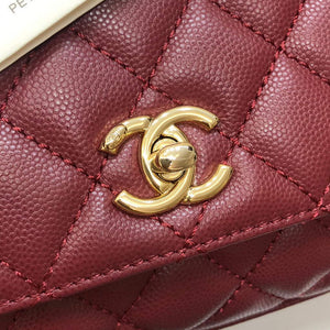 Chanel AS2215 mini flap bag with top handle Bag Wine Red - Default Title - View 6