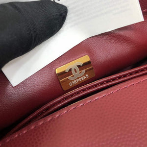 Chanel AS2215 mini flap bag with top handle Bag Wine Red - Default Title - View 9