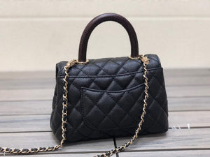 Chanel AS2215 mini flap bag with top handle Bag Black - Default Title - View 4