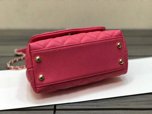 Chanel AS2215 mini flap bag with top handle Bag Rose Red - Default Title - View 6
