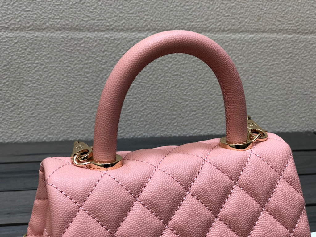 Chanel AS2215 mini flap bag with top handle Bag Pink