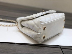 Chanel AS2215 mini flap bag with top handle Bag Silver White - Default Title - View 6