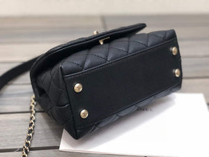 Chanel AS2215 mini flap bag with top handle Black Bag with black - Default Title - View 6