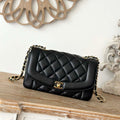 Chanel AS2221 Flap Handbag with Chain Lambskin & Gold-Tone Metal Black - Default Title - View 1