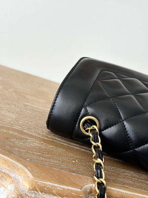 Chanel AS2221 Flap Handbag with Chain Lambskin & Gold-Tone Metal Black - Default Title - View 7