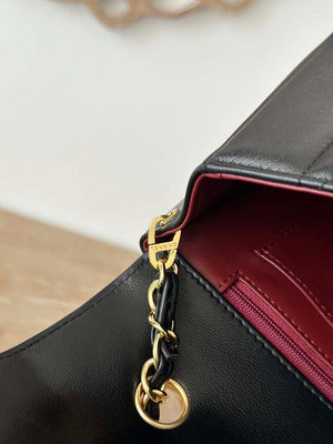 Chanel AS2221 Flap Handbag with Chain Lambskin & Gold-Tone Metal Black - Default Title - View 8