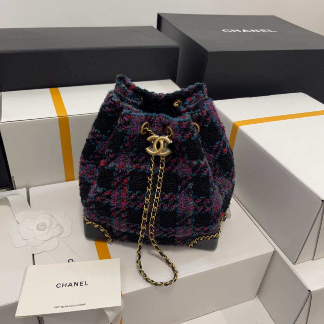 Chanel AS2318 Bucket 22K Purple Tweed Bag - Default Title - View 1
