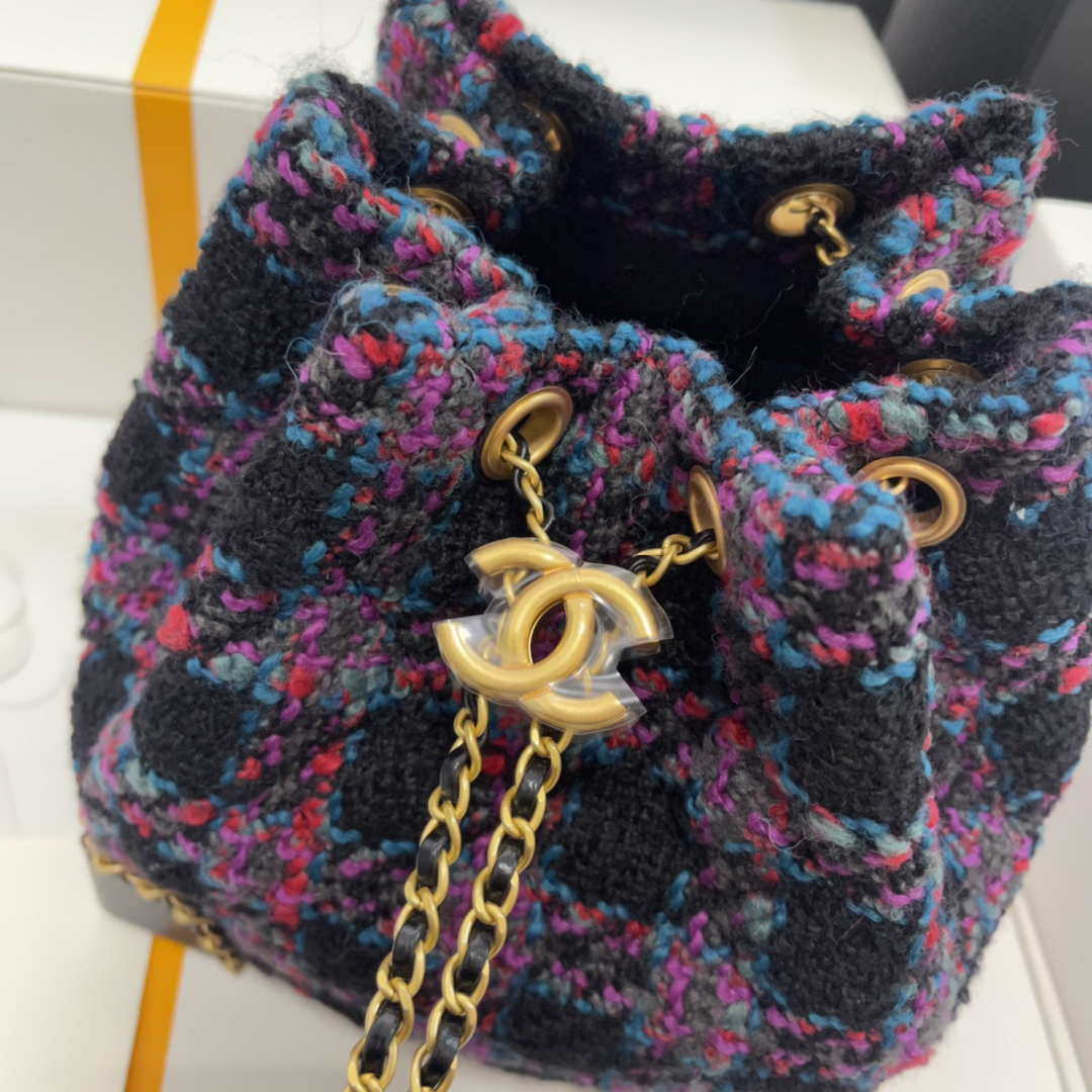 Chanel AS2318 Bucket 22K Purple Tweed Bag - Default Title - View 4